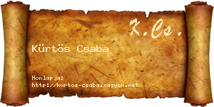 Kürtös Csaba névjegykártya