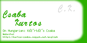 csaba kurtos business card